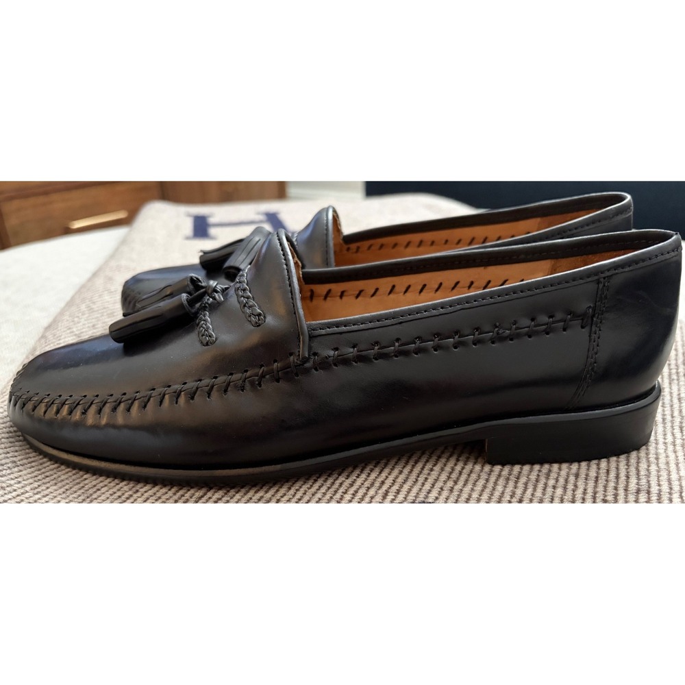 Sandro Moscoloni La Vida II Black Leather Tassel Loafers Mens 9 EEE Wide Brazil